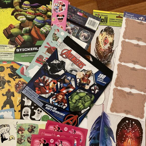 Mixed lot of 1000+ Stickers Partial Full New Disney Star Wars Cats Christmas - Picture 6 of 16